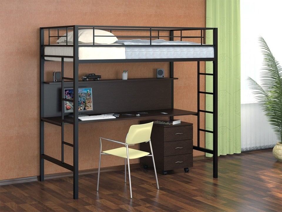 Кровать-чердак Севилья-1 коричневая Формула мебели