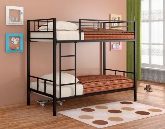 Двухъярусная кровать Севилья-2 черная Формула мебели